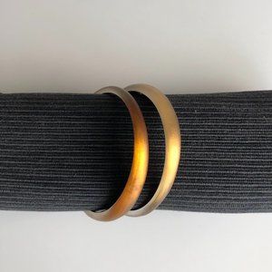 Alexis Bittar Skinny Tapered Lucite Bangle Bracelets - Gold & Bronze